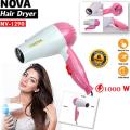 1000W Professional Foldable Mini Hair Dryer for Women And Mans - NV-1290 Original Nova Foldable Hair Dryer Pink/Blue 1000W - Foldable Hair Dryer Nova Professional 1000 W. 