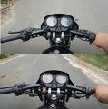 Aluminum 3 Piece Handle Universal Adjustable Black Handle Bar for Motorcycle Hollow Style Adjustable Length For Motorcycle - Blue For Cafe Racers, Honda CD70, CG 125, Suzuki etc. 