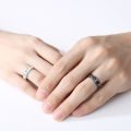1/2Pcs Creative Moonlight Stone Couple Rings Adjustable Design Dating Friendship Gifts Black and White Ring Fashion Jewelry Accessory. 