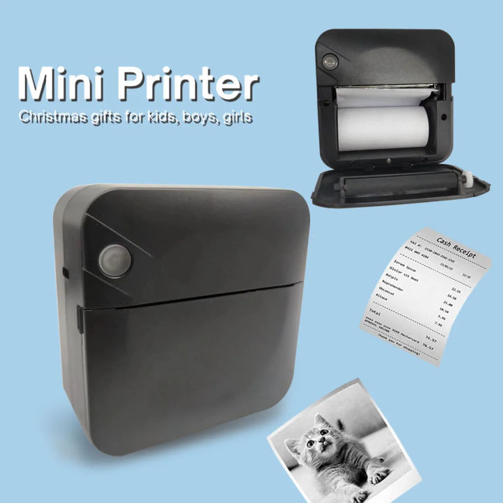 Imported Mini Portable Printer Thermal Printer for kids best for Gift Thermal Stickers Paper Inkless Bluetooth Wireless for Android IOS Portable Label Printer