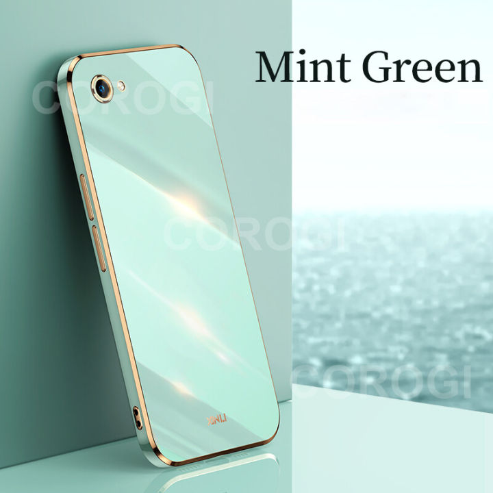 COROGI for OPPO A71 Back Cover Luxury 6D Plating Frame Shiny Bling Case Soft Silicone Square Phone Cases Pouch