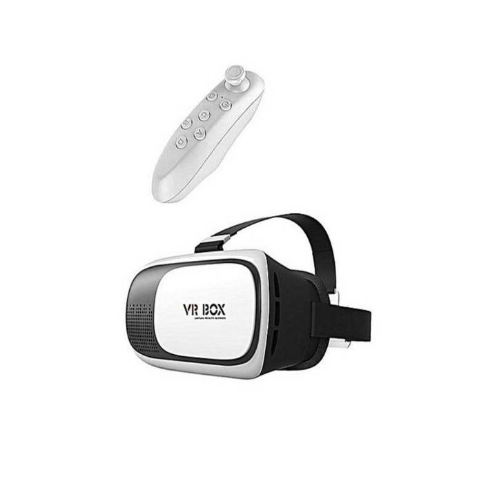 Pack Of 2 - Vr Box 2.0 & Remote Controller - White & Black