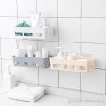 Wall-mounted Plastic Storage Rack Suction Cup Bathroom Kitchen Rack Accessories. 