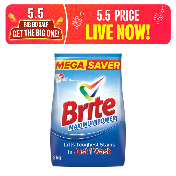 Brite Maximum Power 3kg - Detergent Washing Powder