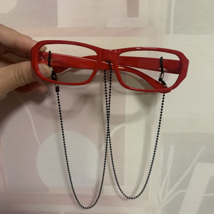 Anime Black Butler Grell Sutcliff Cosplay Glasses Red Eyeglass Frame Chain Protection Eyewear Accessories Punk Prop Xmas Gift