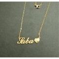 SABA NAME NECKLACE PENDANT LOCKET ; STAINLESS STEEL. 