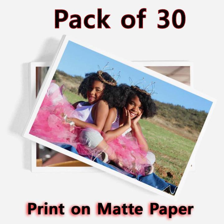 Pack of 30 Your Photo Print on Mate 4x6 Size Photo Paper