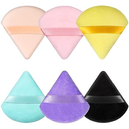 Triangle Shape Velvet Powder Puffs Makeup Puff Velour Cosmetic Foundation Blender Sponge Soft Cotton Face Tools