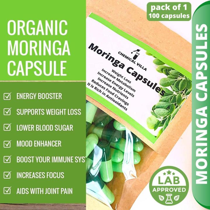 Moringa Cap/lab tested approved (100 cap filled with premium quality Moringa Oleifera leaf powder)-Moringa  (Pouch Pack) 100% Pure Moringa Powder filled,moringa, organic halal moringa