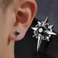 Trend Black Zircon Star Stud Earrings for Men Women Black Couple Personality  Earrings Party Accessories Jewelry. 