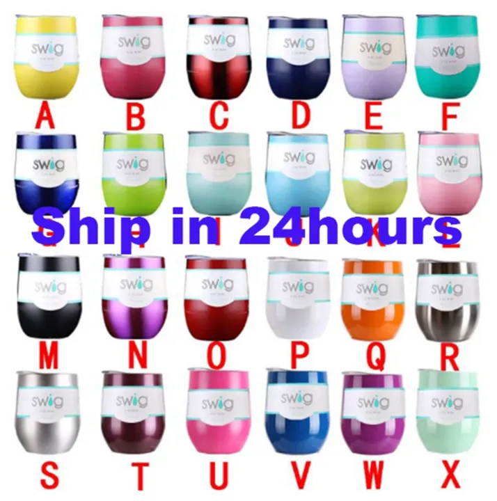 Factory price 12OZ Thermos Cold Swig Tumbler Egg Cup Mug Double Wall Vacuum Insulated Water Cup Bar Drinkware
