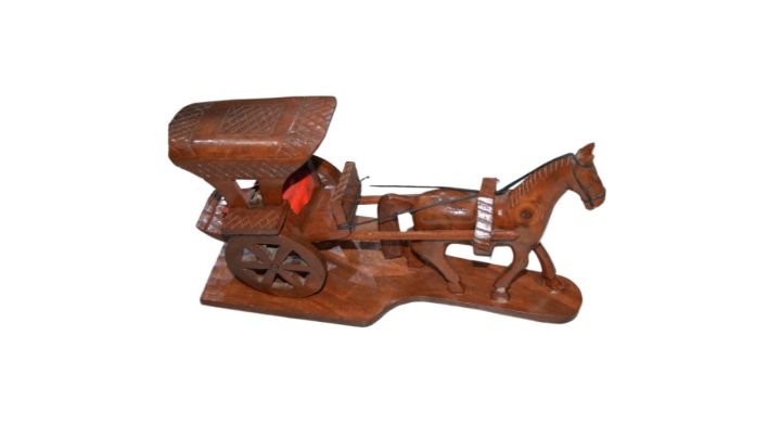 Traditional Tanga Buggi Wooden Horse Carriage Home Décor