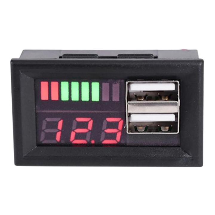 12V Digital Voltmeter Voltage Panel Meter for Car Motorcycle USB 5V 2A Output