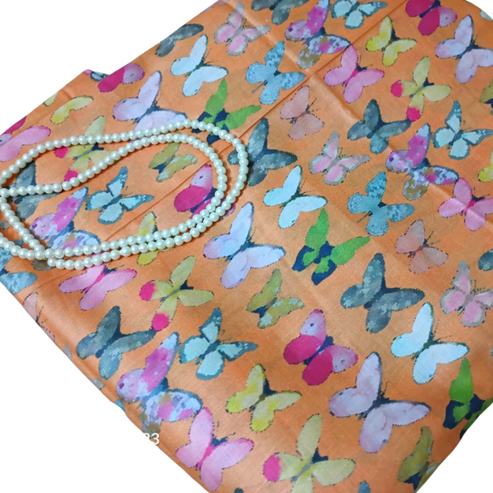 Butterfly Print Summer Season Lawn Unstitched 2 Pieces Suit