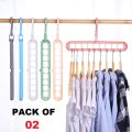 9-hole Space Saving Hanger Multi-functional Hanger Creative Rotating Folding Hanger Storage Shelf Saves Wardrobe Space Clothes Hanger. 