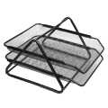 2 Tier Document Tray Metal Mesh Document Rack File Holder Letter Tray for Home Office Desk Organizer Supplies. 