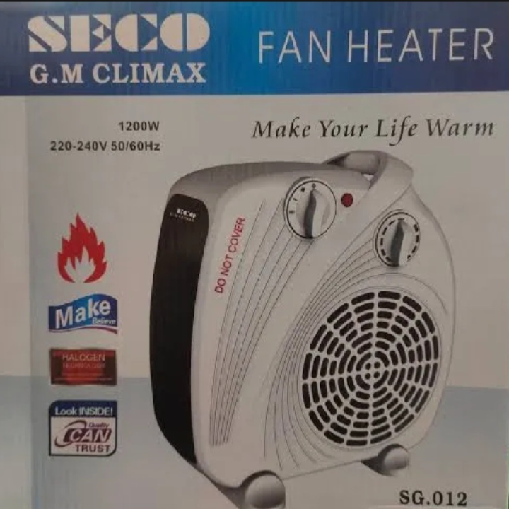 Fan Heater - SECO Fan Heater - Electric Fan Heater - SECO G.M Climax Fan Heater - Electric Heater Dual Thermal Control - 2 Heating Power 600W \1200W - Cool \ Warm \ Hot Wind For Selection