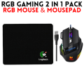 Gaming Mouse RGB With High Quality Mouse Pad - 7 Light Breathing RGB Mouse With All Sides Stitched Mousepad - USB Wired Gaming Mouse For PC & Laptop. 