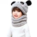 Winter Wool Cap with neck warmer for Kids |Panda caps for kids winter | Baby Set Velvet Cartoon Panda Rabbit Baby Head Cover Warm Neck Collar Kids. 