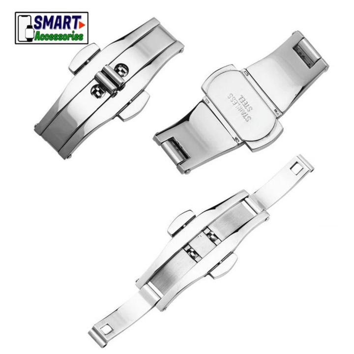 Replacement Tool Butterfly Lock  Double Push Button Lock Folding Clasp for Watch Band Steel Chain Lock