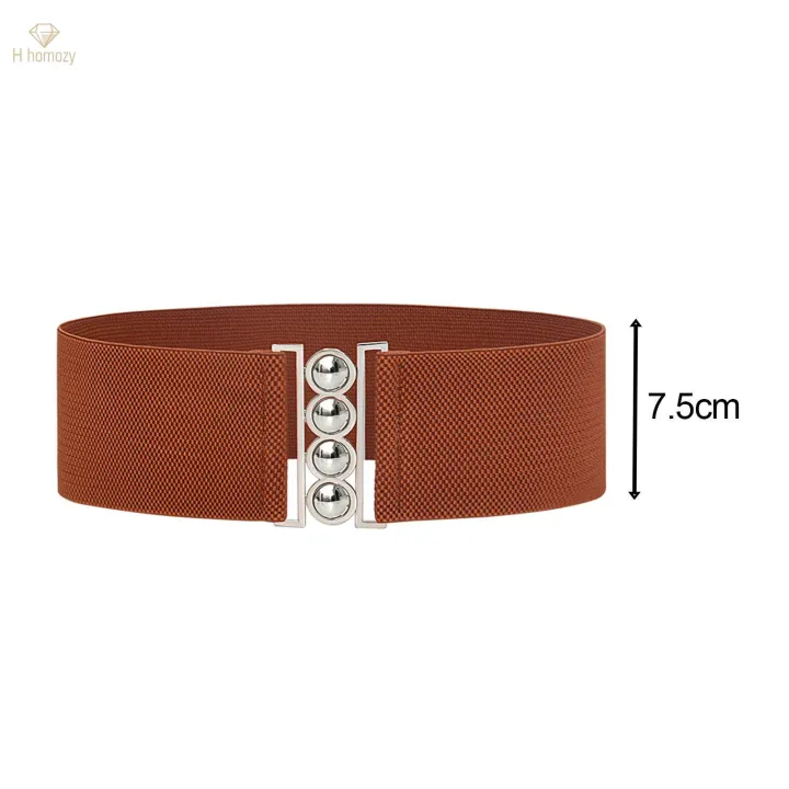 Wide%20Elastic%20Belt%20Elegant%20Dress%20Belt%20for%20Women%20Ladies%20Dress%20Accessories%20Brown%20-%20Image%205