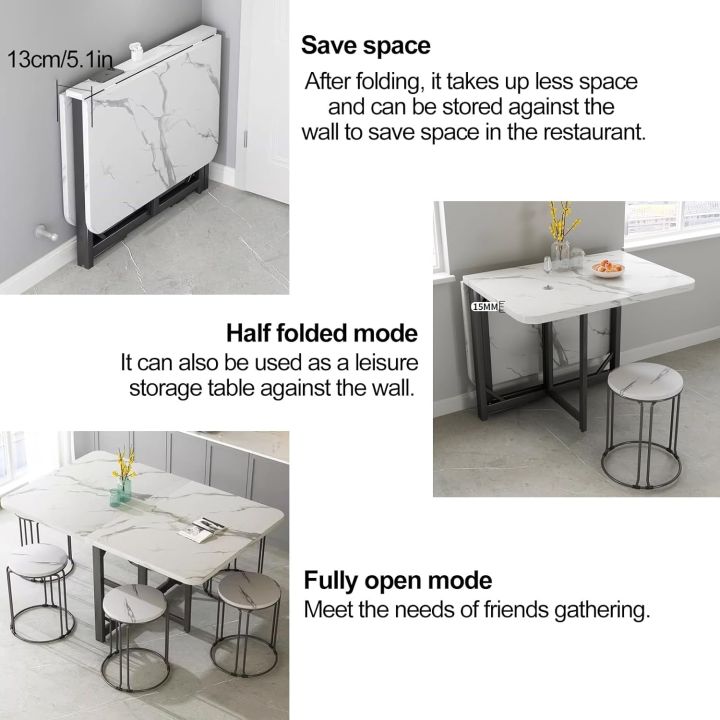 Drop%20Leaf%20Dining%20Table,%20Folding%20Dining%20Table%20with%206%20Wheels,%20Multipurpose%20Collapsible%20Drop%20Leaf%20Extension,%20E1%20Grade%20Environmental%20Protection%20Plate,%20Carbon%20Steel%20Bracket,%20Foldable%20Forms%20-%20Image%205