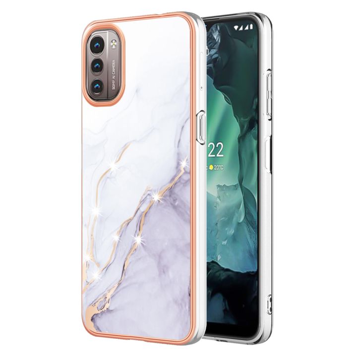 Phone Case For Nokia G21 / G11 , Marble Design Ultra Slim Thin Glossy Soft TPU Rubber Gel Phone Case Cover