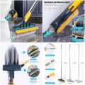 2 in 1 Cleaning Brush with Wiper | Floor Scrubber Brush with Long Handle. 