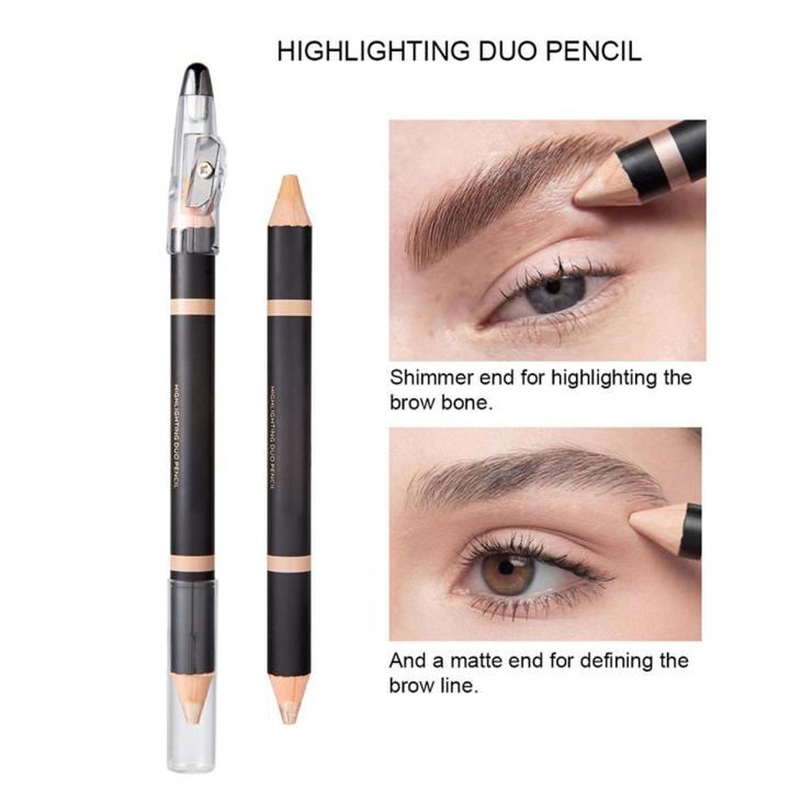 Eye Brightener Stick Highlighter Eyebrow Concealer Duo Pencil Crayon Makeup Shimmer for Highlighting Inner Corner