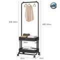 Shah G 3-in-1 Garment Rack Shoe Rack Clothing Rack Imported High Quality Coat and Garment Hanger, Cloth Organizer, Garment Rack having Multiple Hanger Hooks with 2 Bottom Storage Shelves,  - Single Pole OR Double Pole. 