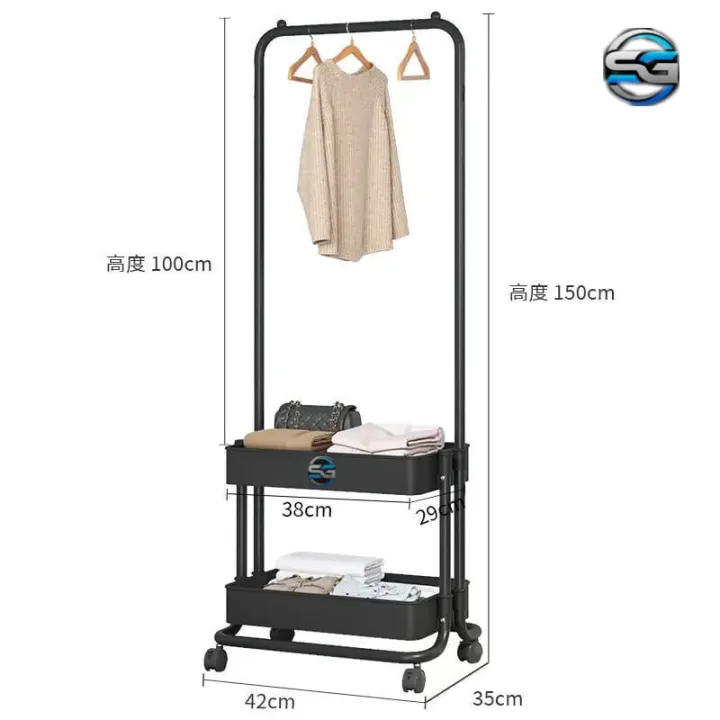 Shah%20G%203-in-1%20Garment%20Rack%20Shoe%20Rack%20Clothing%20Rack%20Imported%20High%20Quality%20Coat%20and%20Garment%20Hanger,%20Cloth%20Organizer,%20Garment%20Rack%20having%20Multiple%20Hanger%20Hooks%20with%202%20Bottom%20Storage%20Shelves,%20%20-%20Single%20Pole%20OR%20Double%20Pole%20-%20Image%203