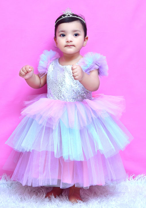 Rainbow frock for baby girl - Baby girl dresses for summer