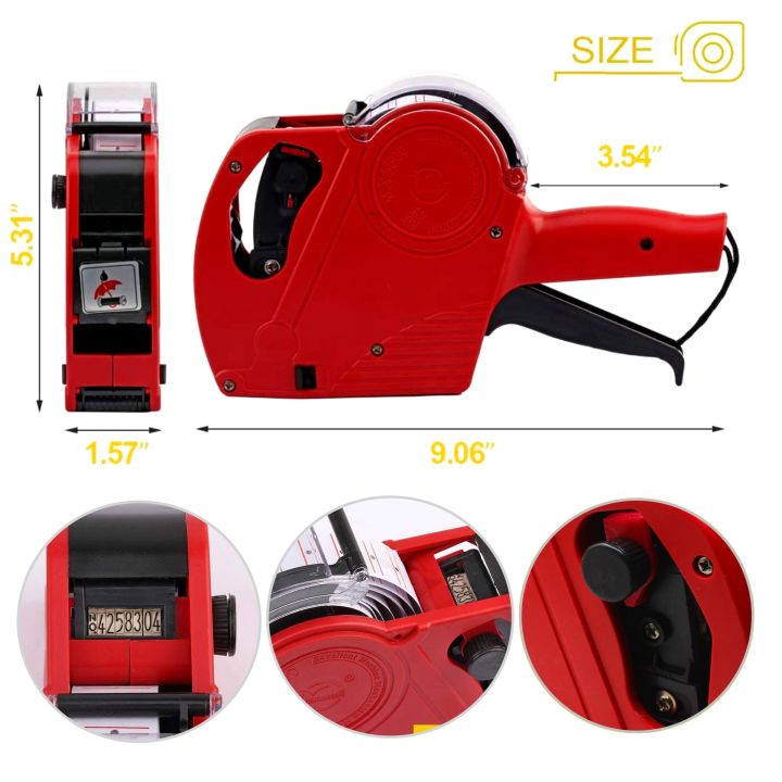 MX5500 Price Labeler + Roll Price Tag Sticker + Ink Roller, Price Tag Sticker Machine, Best Price Tags, Digital Price Tag Machine with Label Sticker Roll, Multifunctional Label Sticker Maker Machine