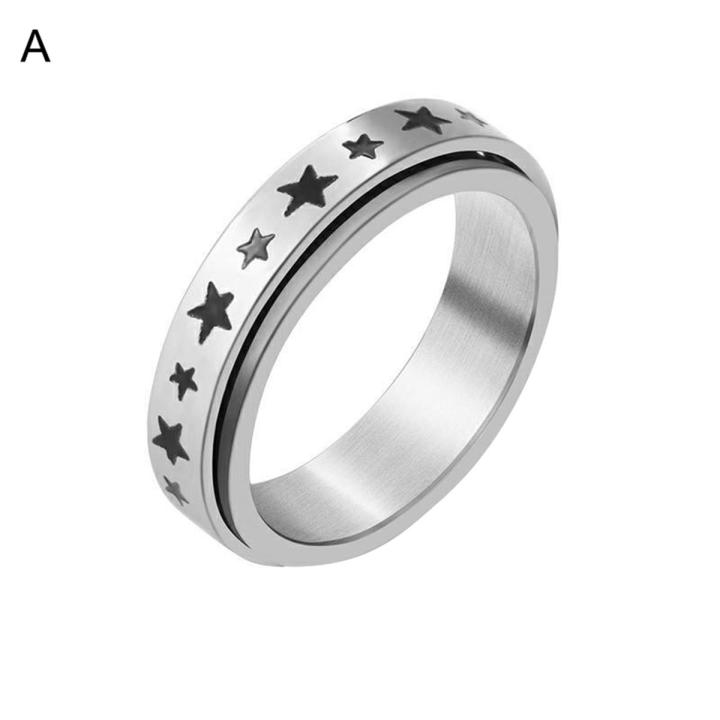Fidget Ring Long Lasting Alloy Moon Star Fidget Ring Stress Relieving Anxiety Ring