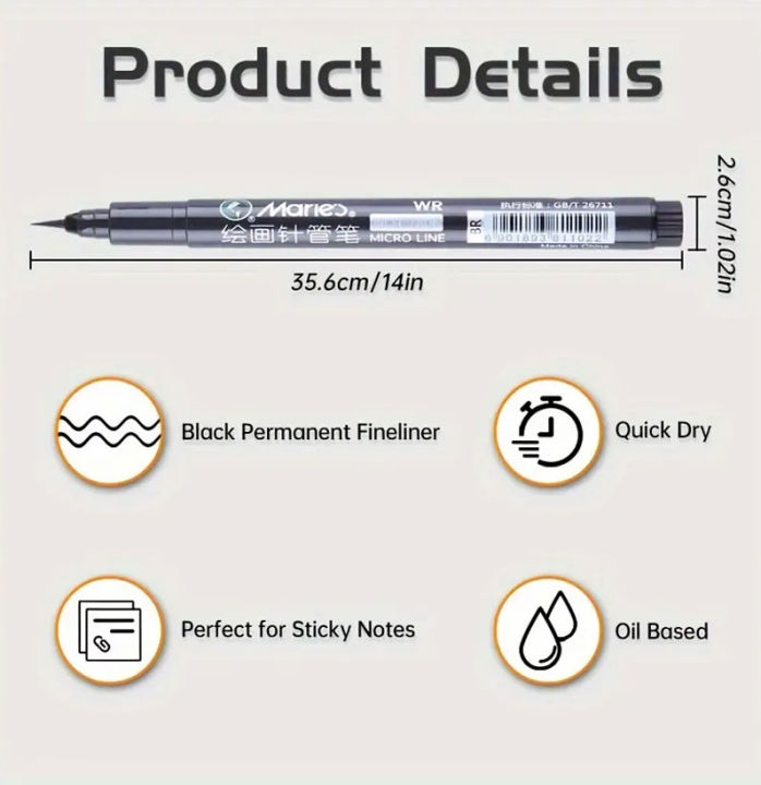Marie%E2%80%99s%20Black%20Micro-Line%20Pen%20Fineliner%20Ink%20Pens%20Waterproof%20Needle%20Hook%20Line%20Pen%20For%20Writing%20Drawing%20Design%20Manga%20Sketching%20Available%20in%204%20sizes%20-%20Image%202