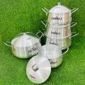 Sonex Metal Finish Cookware Set | 10 Pieces 1 to 5 (Belly New Item) Metal Finish Cookware Full Set(50308). 