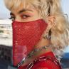 Women y Reticulated Rhinestone Face Mouth Cover Night Club Party Veil Yashmak. 