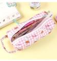 【Happier】 RAFELLA Cartoon Kawaii Pen Holder Students School Supplies Girls Boys Large Capacity Pen Case Canvas Pencil Case Pencil Bag Pencil Pouch. 