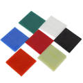 7 pieces square glass sheet sponge bright colorful different colors packed in a stained project. 