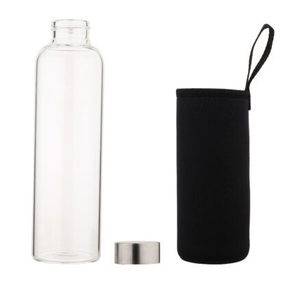 Glass Water Bottle Hydrate in style with the 1000ml Borosilicate with cover