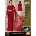 ATTARI FABRICS COUTURE RED SAREE. 