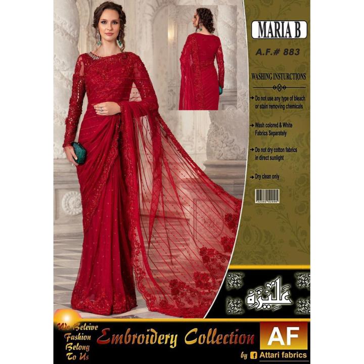 ATTARI FABRICS COUTURE RED SAREE