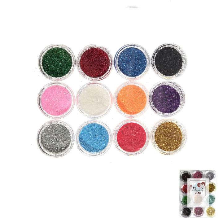 6 / 12 Pcs Set - Multicolor Loose Pigment Sparkling Dust Glitter Powder Eyeshadow - Mix 6 / 12 Color Shiny Shimmer Eye Shadow Palette Kit Dusty Makeup