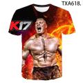 John Cena 3D printed pattern T-shirt American Wrestling Union WWE fitness breathable fashion men's short sleeves. 