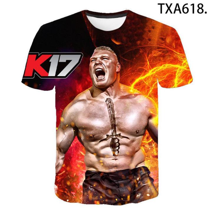 John Cena 3D printed pattern T-shirt American Wrestling Union WWE fitness breathable fashion men's short sleeves