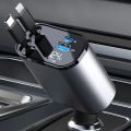 120W 4 IN 1 Retractable Car Charger Fast Charge Cord Cigarette Lighter Adapter. 