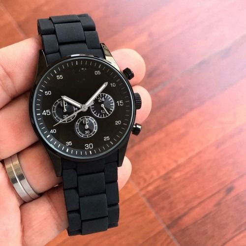 Men s watch new look matt black color Daraz.pk