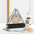Anti-Scald Mosquito Coil Holder With Tray Creative Wrought Iron Triangular Shape Mosquito Repellent Incense Rack Home Decor Tool. 
