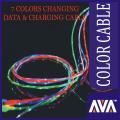 AVA ORIGINAL SPECIAL CHARGING AND DATA COPPER CABLE MICRO USB PORT 7 COLOR CHANGING LIGHTS CABLE FOR ALL MOBILES. 