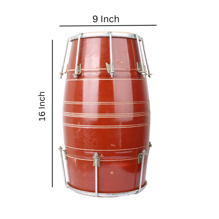 Wooden%20Dhol%20Dhol%20%7C%20Size%209%20x%2016%20Inch%20%7C%20For%20Shadi%20Dholki,%20Maiyun%20,%20Mendhi%20%7C%20%20Musical%20Instrument%20%7C%20-%20Image%203